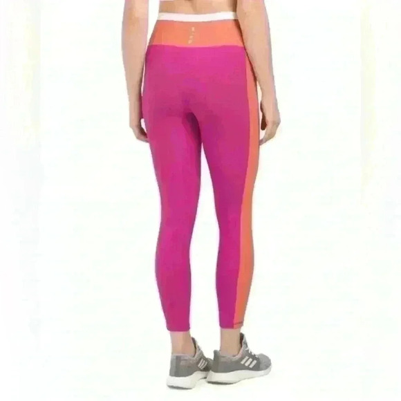 Wilo The Label Ribbed Colorblock Leggings Orange, Pink, White Size Large - Picture 2 of 8